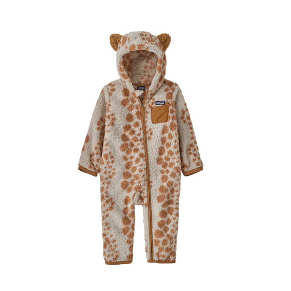 Patagonia Baby Furry Friends Bunting Venado Shroom Taupe One Piece Zip up Fleece Onesie