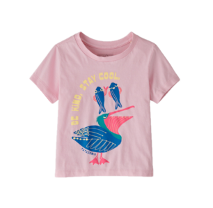 Patagonia Baby Graphic T-Shirt Free Ride Peaceful Pink Discount Closeout Sale