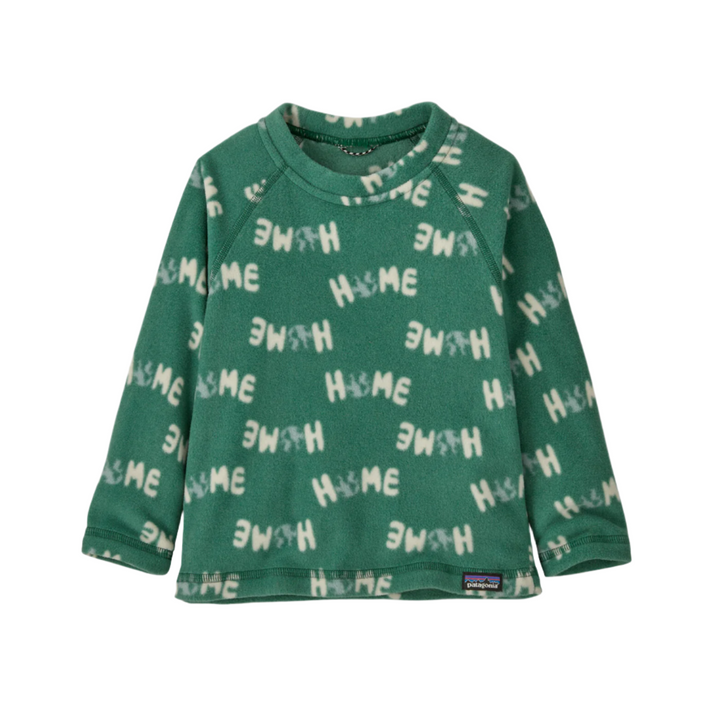 Patagonia Baby Micro D Fleece Crew Shirt Home Plant Conifer Green 