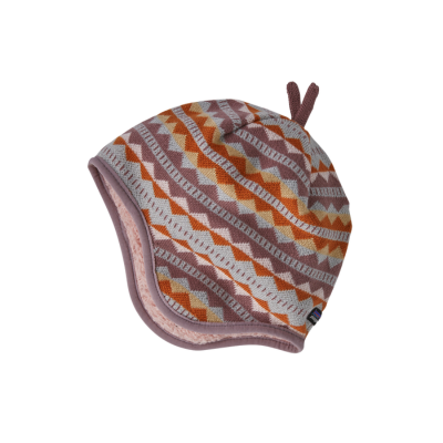 Patagonia Baby Reversible Beanie Diamond Stripe: Stormy Mauve