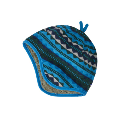 Patagonia Baby Reversible Beanie Diamond Stripe: Vessel Blue