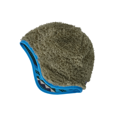 Patagonia Baby Reversible Beanie Diamond Stripe: Vessel Blue Fleece Lined