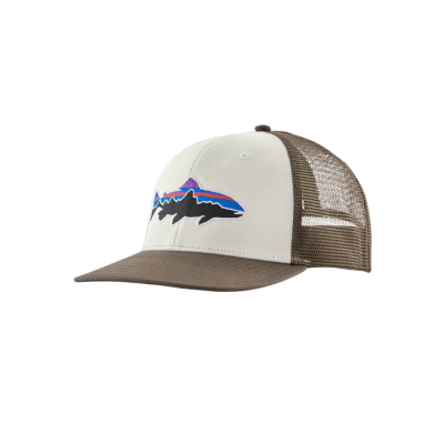 Patagonia Fitz Roy Trout Trucker Hat White w/Marlow Brown