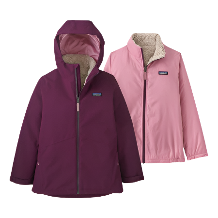 Patagonia Kid's 4 in 1 Drop Tail Everyday Fleece Removable Lined Liner Jacket - Closeout Night Plum