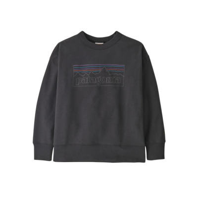 Patagonia Kid's Crew Sweatshirt P6 Outline Ink Black
