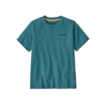 Patagonia Kid's Graphic T-Shirt P6 Logo Wetland Blue