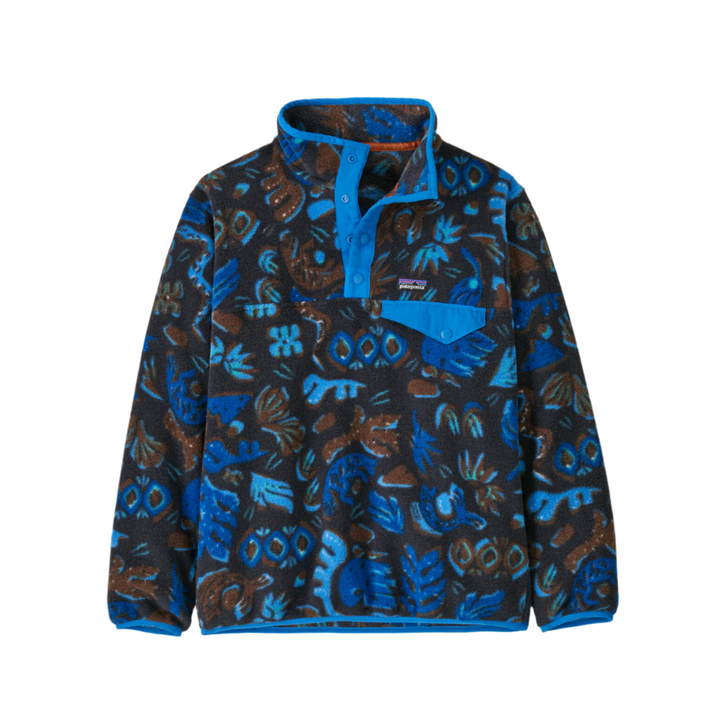 Patagonia Kid's Lightweight Synch Snap-T Pullover Small Currents Natural Fleece Jacket