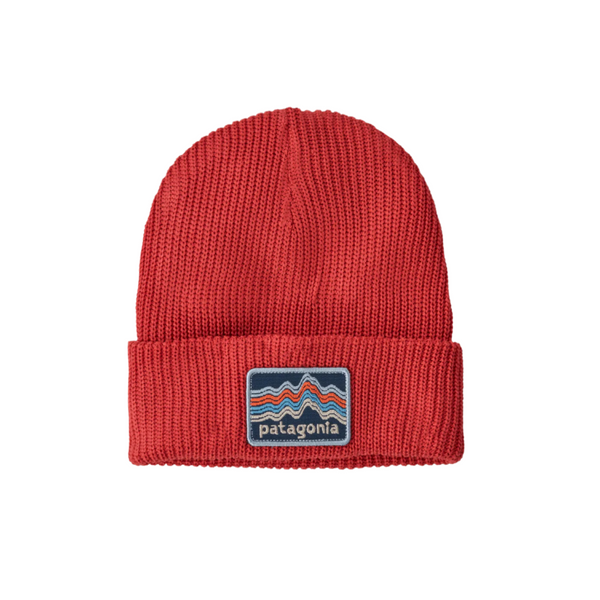 Patagonia Kid's Logo Beanie Ridge Rise Stripe Sumac Red Winter Hat