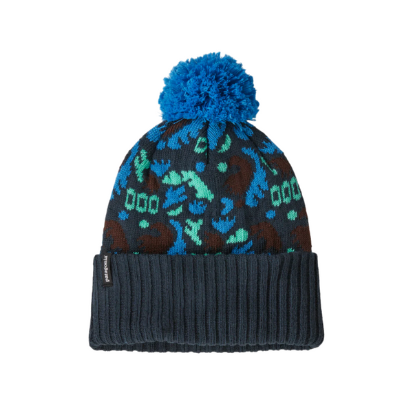 Patagonia Kid's Powder Town Beanie Across Oceans Smolder Blue