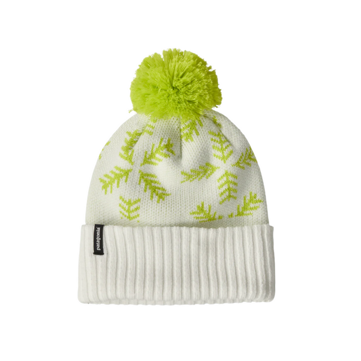 Patagonia Kid's Powder Town Beanie Evergreen Flakes Birch White