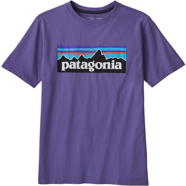 Patagonia Kid's Short Sleeve Regenerative Organic Certified Cotton P-6 Logo T-Shirt Purple