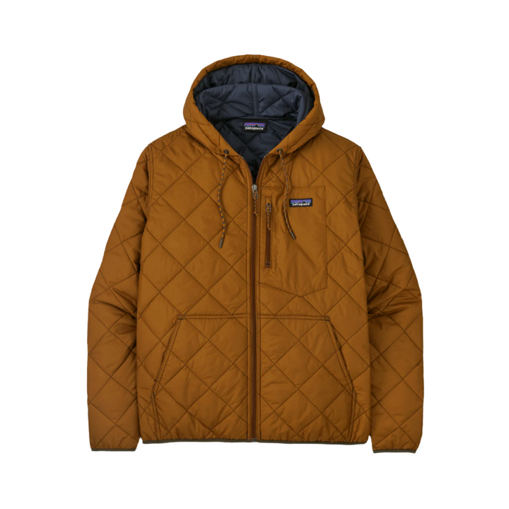 Patagonia Men's Diamond Quilted Bomber Insulated Winter Hoody Shelter Brown
