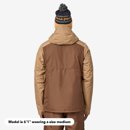 Patagonia Men's Insulated Powder Town Waterproof Winter Jacket - Closeout Moose Brown