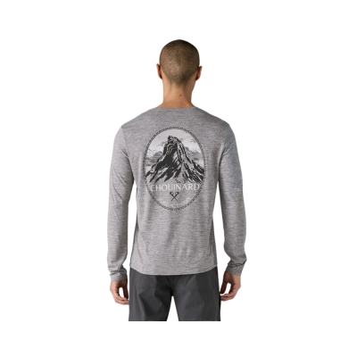 Patagonia Men's L/S Cap Cool Daily Graphic Shirt Lands Chouinard Crest Feather Grey 3