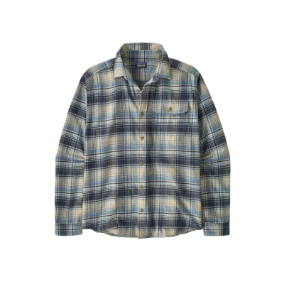Patagonia Men's Long Sleeve Lightweight Fjord Flannel Shirt Foggy Virtually Blue