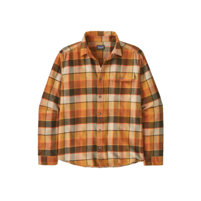 Patagonia Men's Long Sleeve Lightweight Fjord Flannel Shirt Rocky Otter Brown