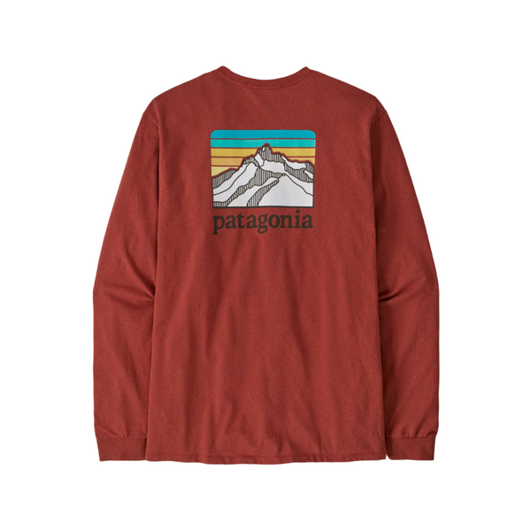 Patagonia Men's Long Sleeve Line Logo Responsibili-Tee Burnished Red