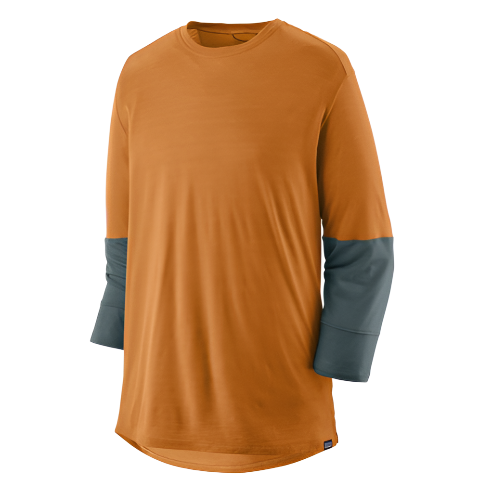 Patagonia Men's Merino Blend 3/4 Sleeve Bike Jersey Golden Caramel