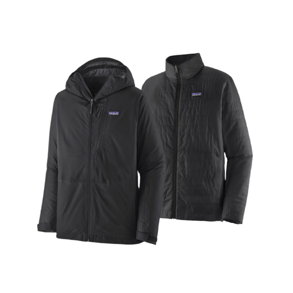 Patagonia Men's 3-in-1 Powder Town Black Ski & Snowboard Waterproof Winter Jacket
