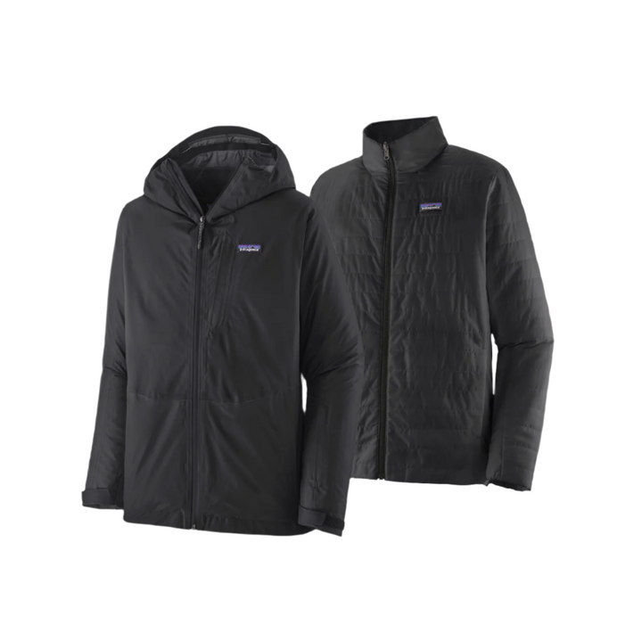 Patagonia Men's 3-in-1 Powder Town Black Ski & Snowboard Waterproof Winter Jacket
