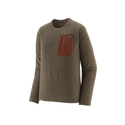 Patagonia Men's R1 Air Crew Fleece Shirt Marlow Brown