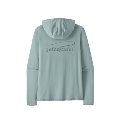 Patagonia Men's Tropic Comfort Natural Graphic Hoody Casting Logo Thermal Blue
