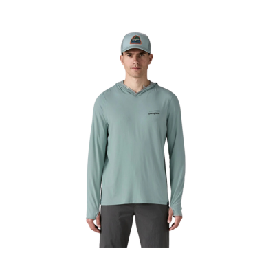 Patagonia Men's Tropic Comfort Natural Graphic Hoody Casting Logo Thermal Blue 2