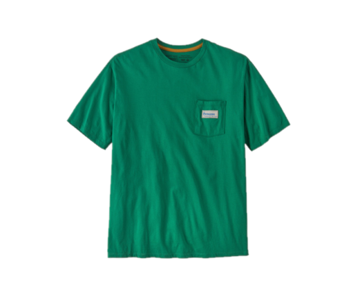 Patagonia Men's Water People Organic Pocket T-Shirt Water People Banner Gather Green Front