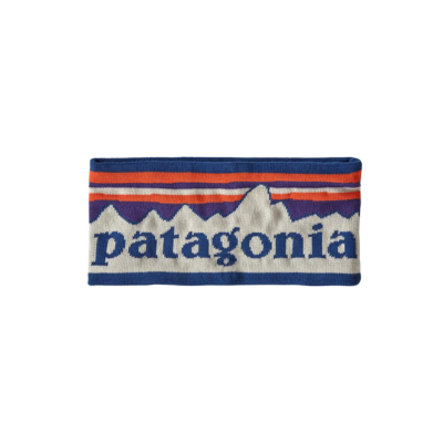Patagonia Powder Town Headband Fitz Roy Sunrise Knit Birch White 2