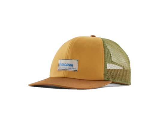 Patagonia Relaxed Trucker Hat Closeout Water People Label Pufferfish Gold