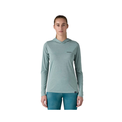 Patagonia Women's Cap Cool Daily Graphic Hoody Fitz Roy Trout Thermal Blue 2