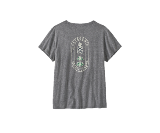 Patagonia Women's Clean Climb Bloom Pocket Responsibili-Tee Closeout Gravel Heather