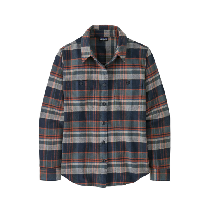 Patagonia Women's Fjord Flannel Long Sleeve Shirt Adventurer Smolder Blue