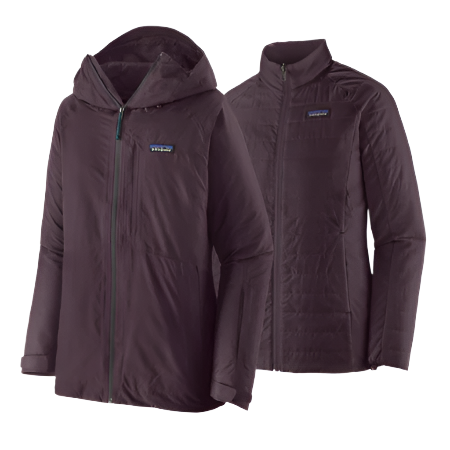 Patagonia Women's Insulated 3 in 1 Powder Town Jacket Closeout Obsidian Plum