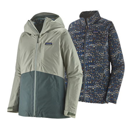 Patagonia Women's Insulated 3 in 1 Powder Town Jacket Closeout Sleet Green
