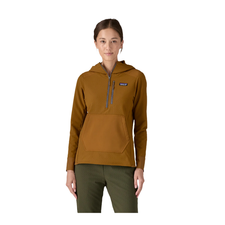 Patagonia Women's R2 CrossStrata Pullover Fleece Lined Jacket Shelter Brown