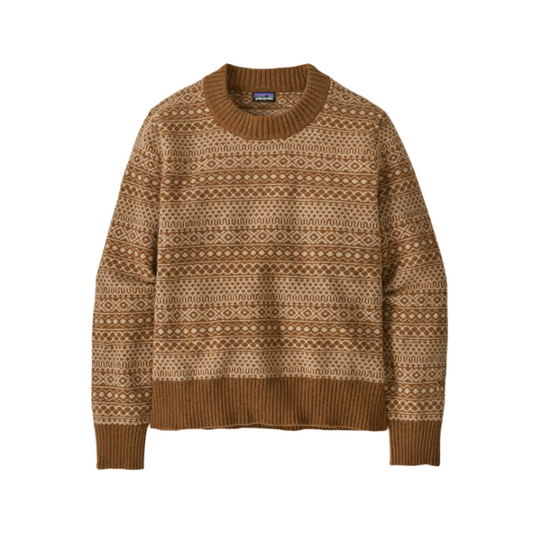 Patagonia Women's Recycled Wool Blend Crewneck Sweater Shelter Brown