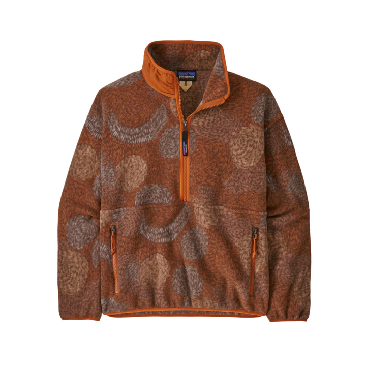 Patagonia Women's Synch Marsupial Fleece Jacket Solar Swirl Redtail Rust 