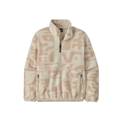 Patagonia Women's Synch Marsupial Fleece Pullover Jacket Mother Tree Dyno White