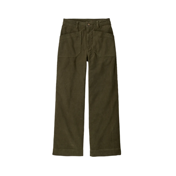 Patagonia Women's Wide Leg Cord Pants Basin Green Corduroy Bottoms