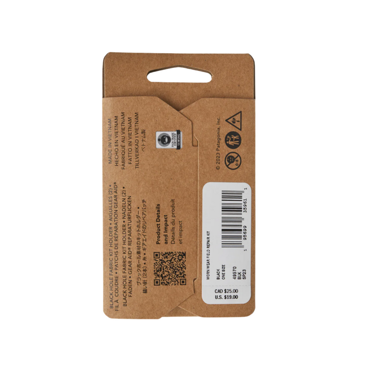 Patagonia Worn Wear Field Repair Patch Kit Black 195699359611