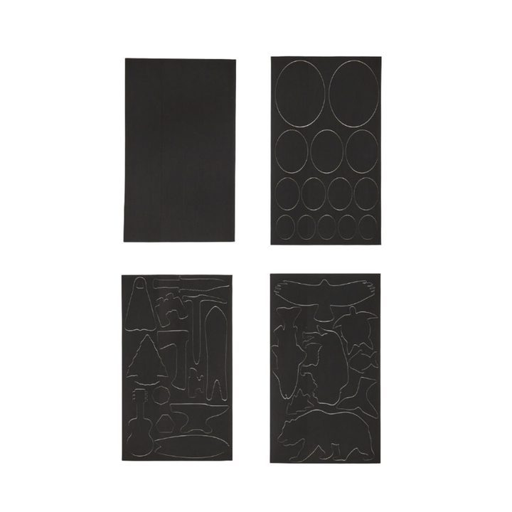 Patagonia Worn Wear Peel and Stick Patch Kit Black Shapes 