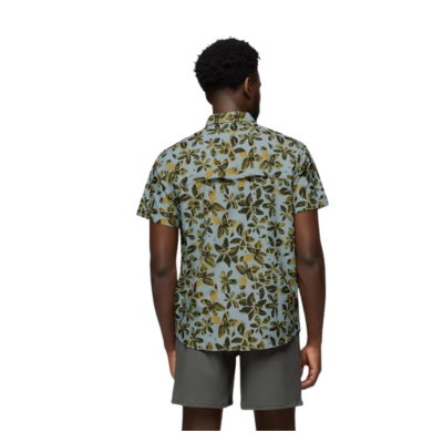 Prana Men's Lost Sol Printed Short Sleeve Shirt Saltwater Wildflower 2