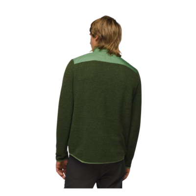 Prana Men's Wooly Bird Fleece Full Zip Jacket Ivy Green Back