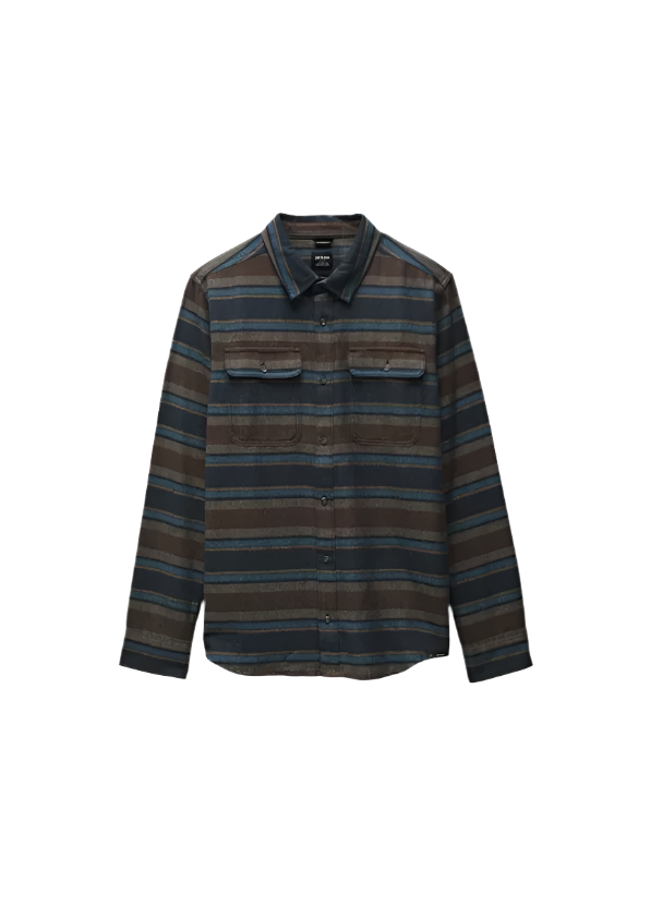 Prana Mens Westbrook Long Sleeve Flannel Shirt Closeout Stormy Night