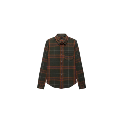 Prana Women's Golden Canyon Flannel Long Sleeve Shirt Nori