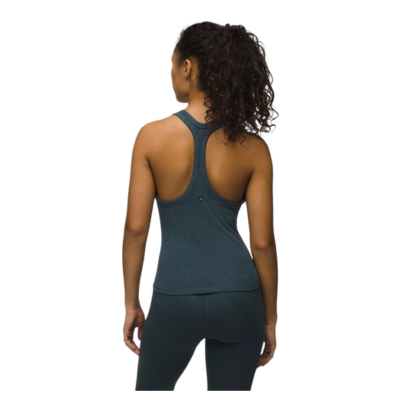 Prana Women's Heavana Racerback Tank Yoga Top Stormy Night Heather Back