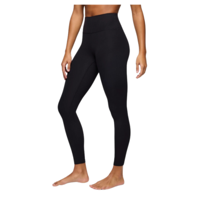 Prana Women's Luxara Rib 7/8 Legging Yoga Bottoms Black Front