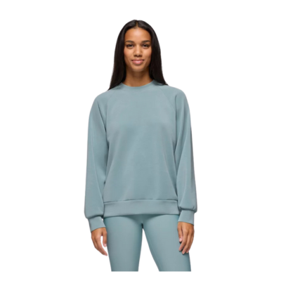 Prana Women's Shea Crewneck Sweatshirt Yoga Top Saltwater Front