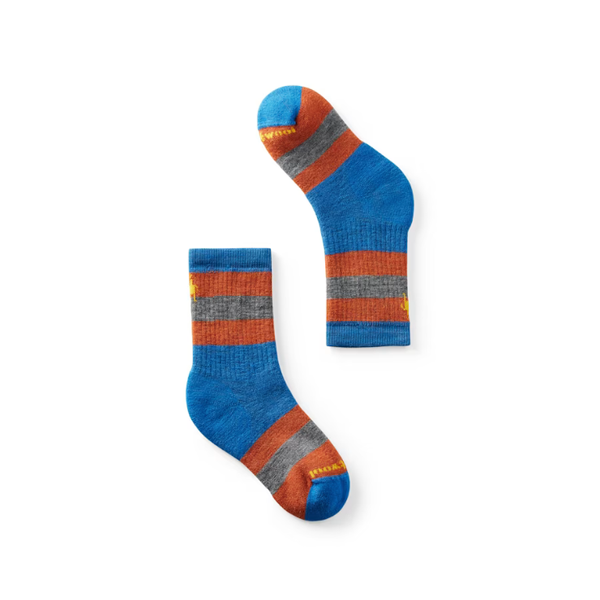 SmartwoolK Kid's Hike Full Cushion Striped Crew Socks Laguna Blue